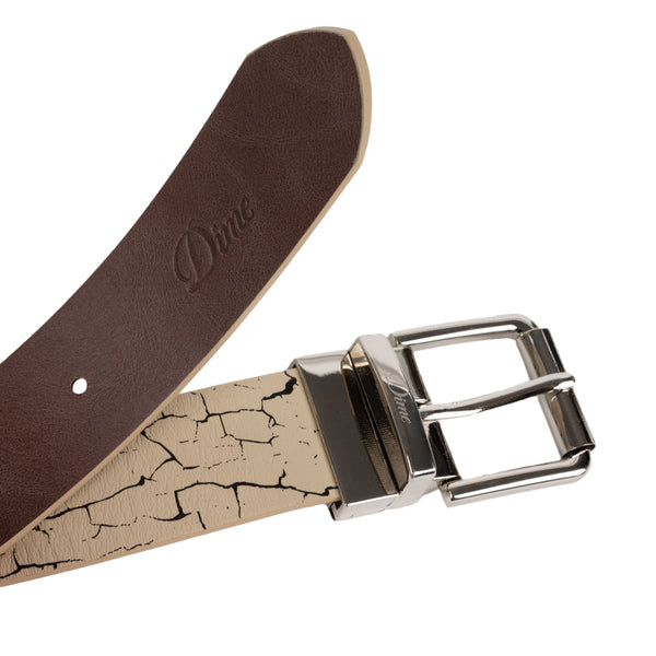 DIME - REVERSIBLE LEATHER BELT BEIGE/BROWN
