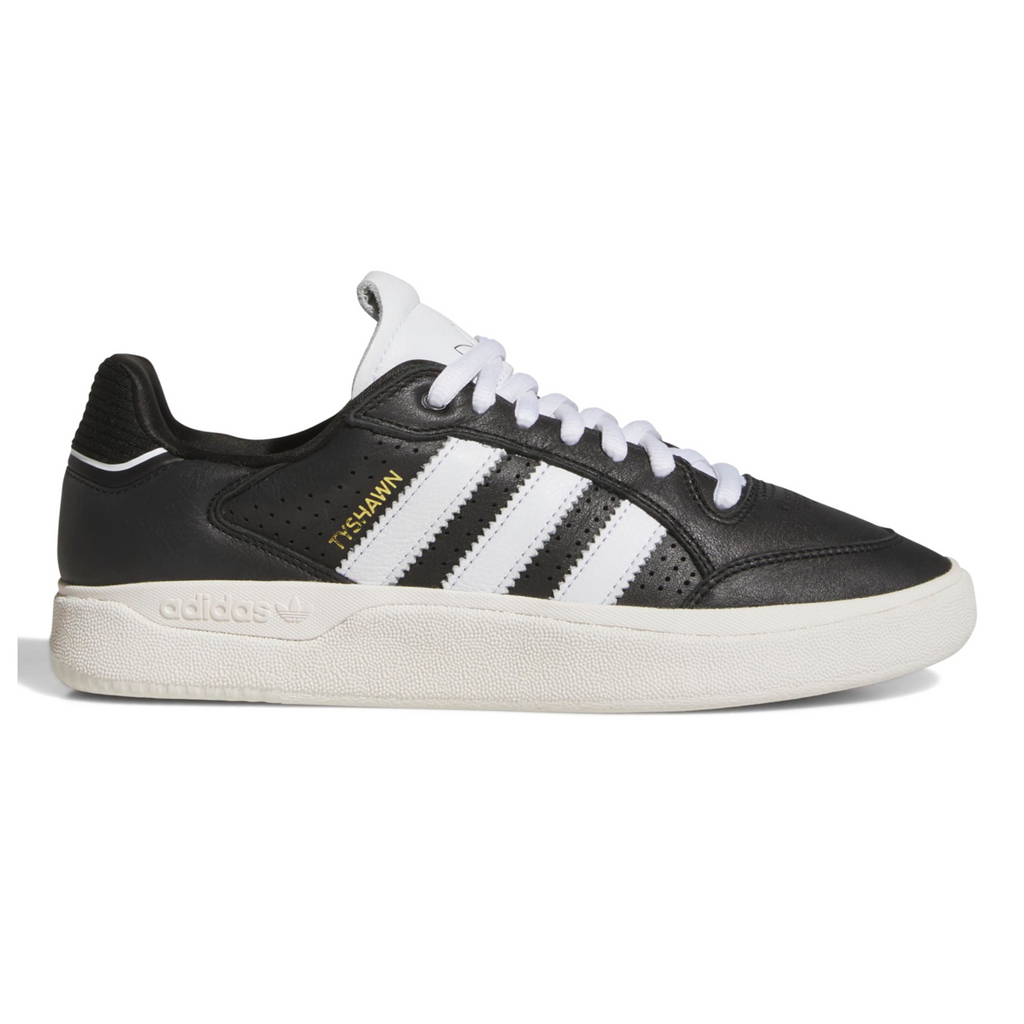ADIDAS SKATEBOARDING - TYSHAWN LOW BLACK/WHITE/BLACK LEATHER Rufus Macba ADIDAS SKATEBOARDING - TYSHAWN LOW BLACK/WHITE/BLACK LEATHER Rufus Macba
