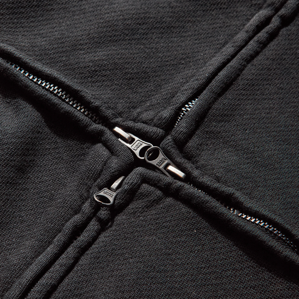 VANS PRO - ACT OF DISAGREEMENT T ZIPPED HOODIE WASHED BLACK