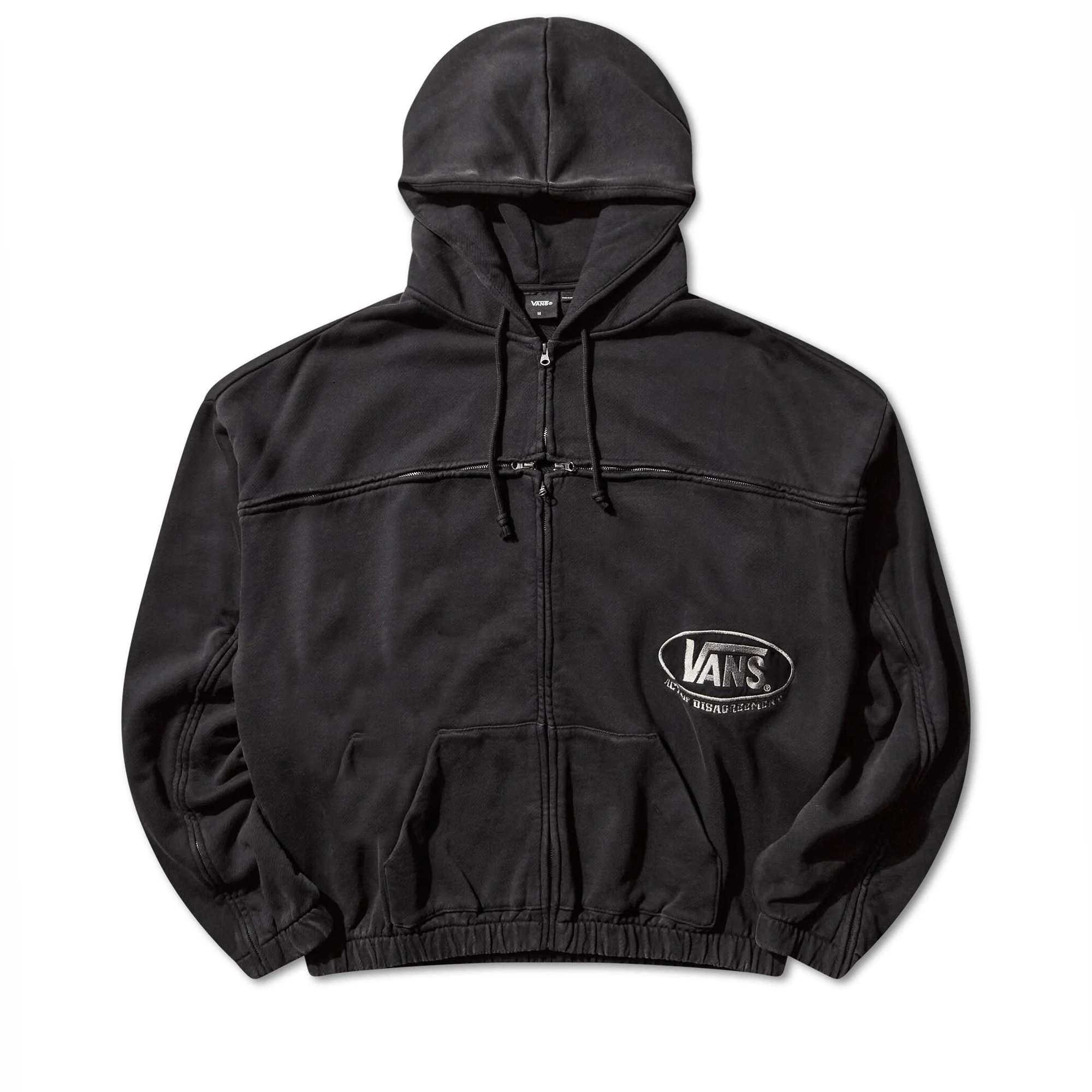 VANS PRO - ACT OF DISAGREEMENT T ZIPPED HOODIE WASHED BLACK