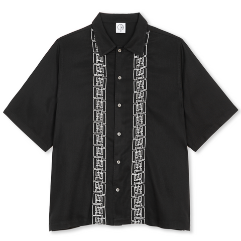 POLAR SKATE CO. - BOWLING SHIRT | DOUBLE P - BLACK / WHITE