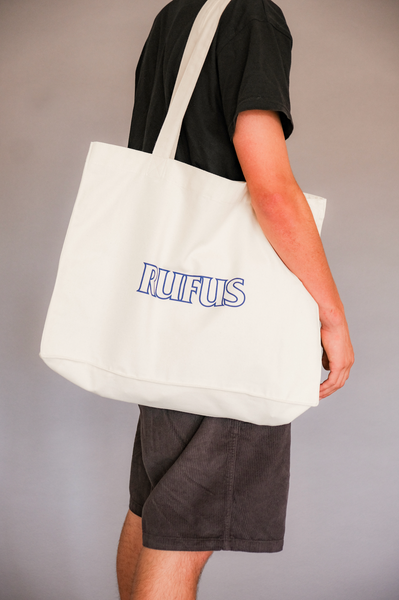 RUFUS - SCRIPT TOTE BAG BLUE
