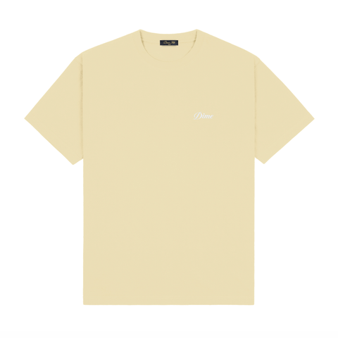 DIME - CURSIVE SMALL LOGO T-SHIRT CLOUD CREAM