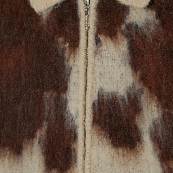 OBEY - COW PATTERN ZIP SWEATER