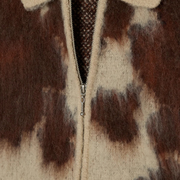 OBEY - COW PATTERN ZIP SWEATER