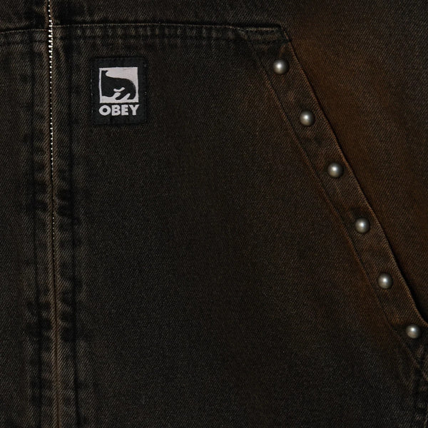 OBEY - STUDDED ZIP UP JACKET