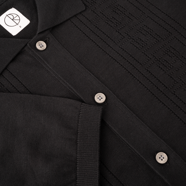 POLAR SKATE CO. - MILES SS CARDIGAN | DOUBLE P - BLACK