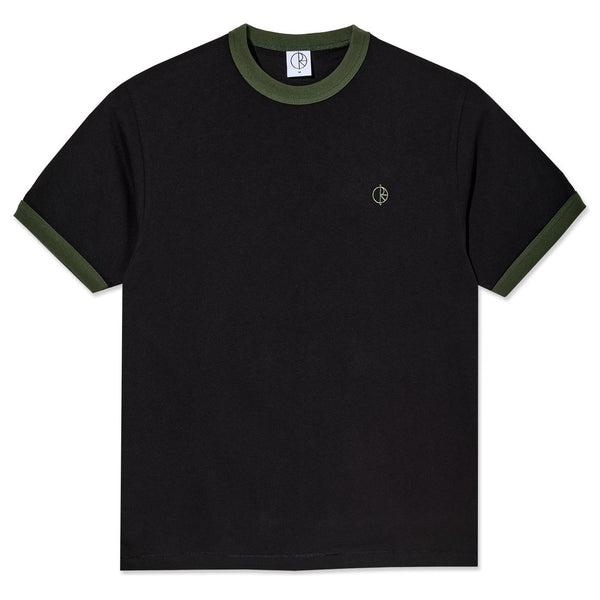 POLAR SKATE CO. - RINGER TEE (BLACK/UNIFORM GREEN)