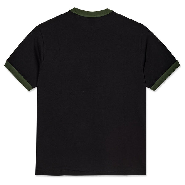 POLAR SKATE CO. - RINGER TEE (BLACK/UNIFORM GREEN)