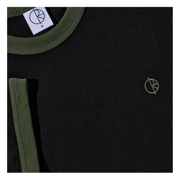 POLAR SKATE CO. - RINGER TEE (BLACK/UNIFORM GREEN)