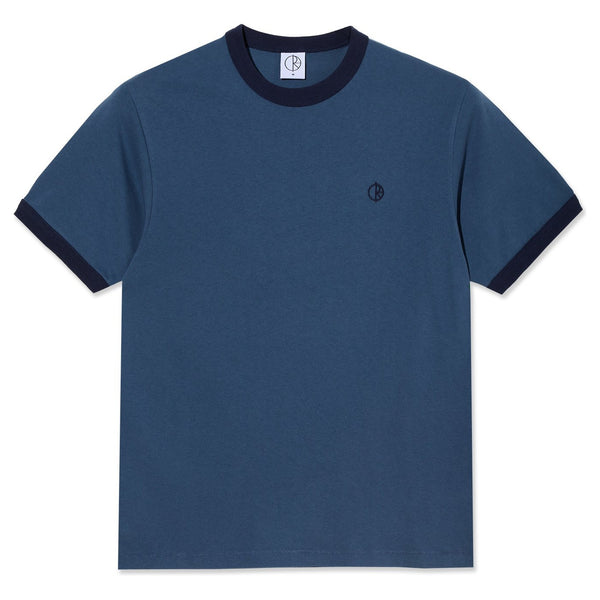 POLAR SKATE CO. - RINGER TEE (GREY BLUE/DARK BLUE)