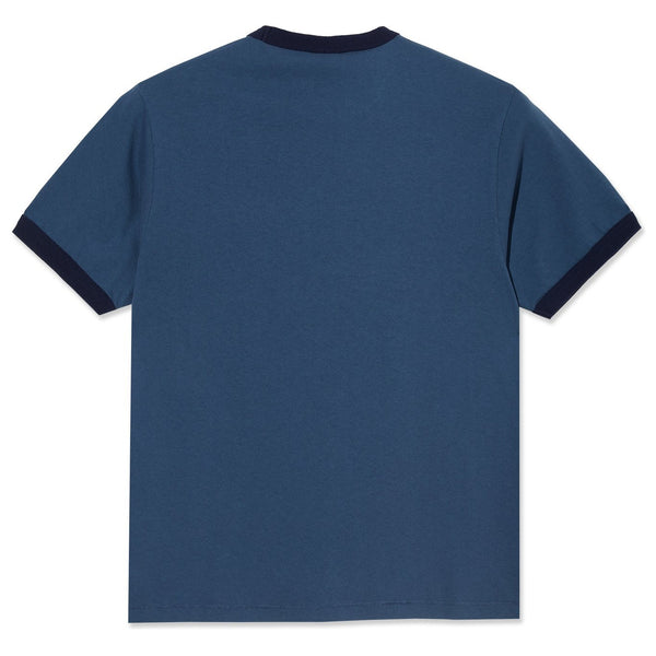 POLAR SKATE CO. - RINGER TEE (GREY BLUE/DARK BLUE)