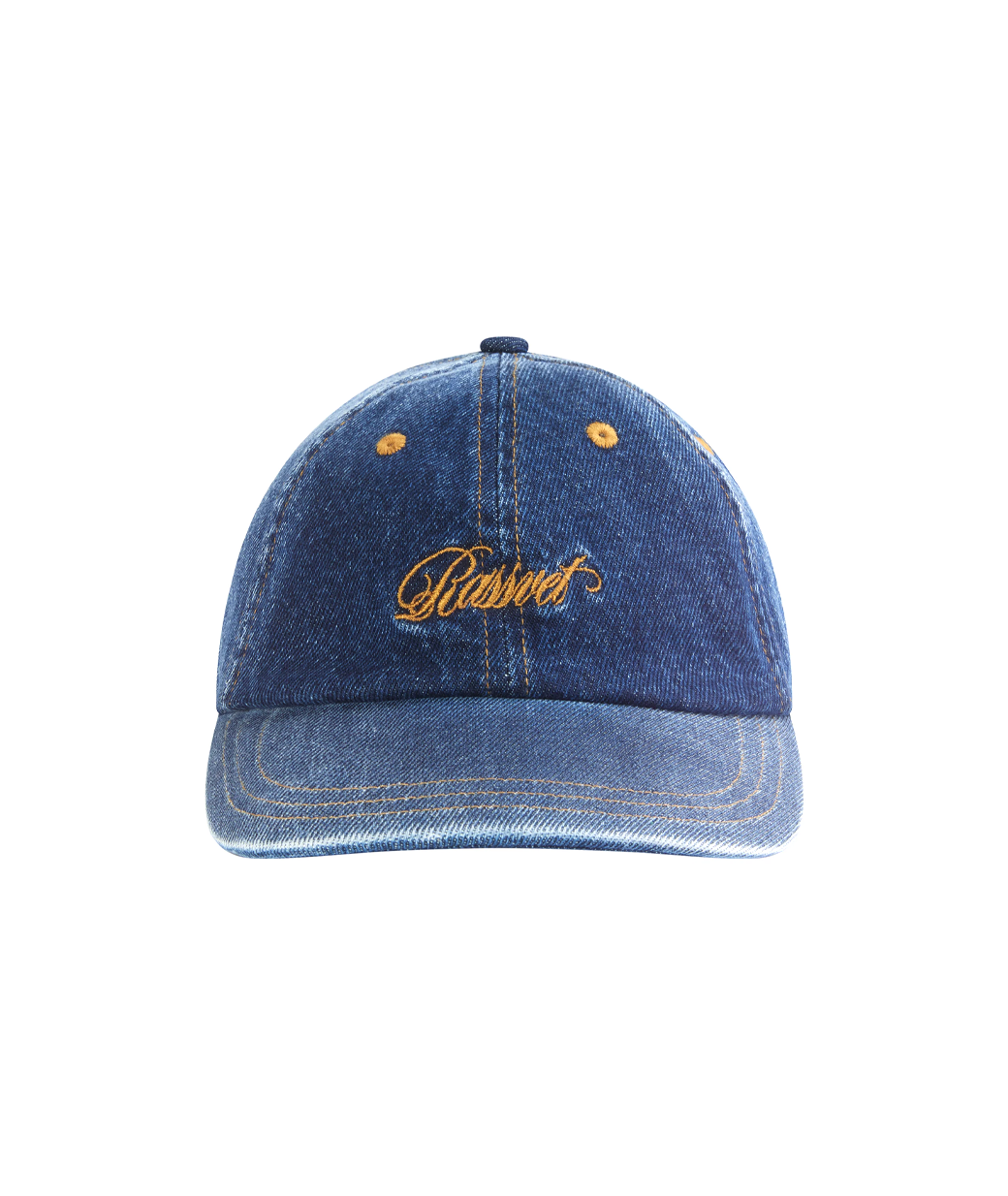 RASSVET SKATEBOARDS - SCRIPT 6 PANEL STRAPBACK WASHED DENIM