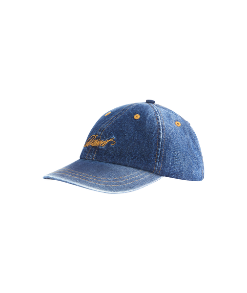 RASSVET SKATEBOARDS - SCRIPT 6 PANEL STRAPBACK WASHED DENIM