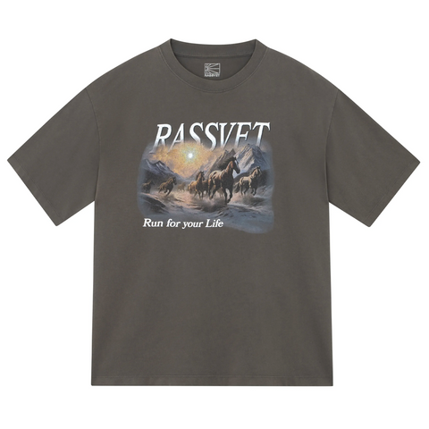 RASSVET SKATEBOARDS - HORSES TEE BLACK