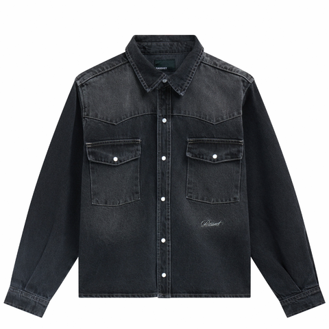 RASSVET SKATEBOARDS - WASHED LS DENIM SHIRT BLACK