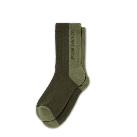 POLAR SKATE CO. - RIB SOCKS 50/50 UNIFORM GREEN