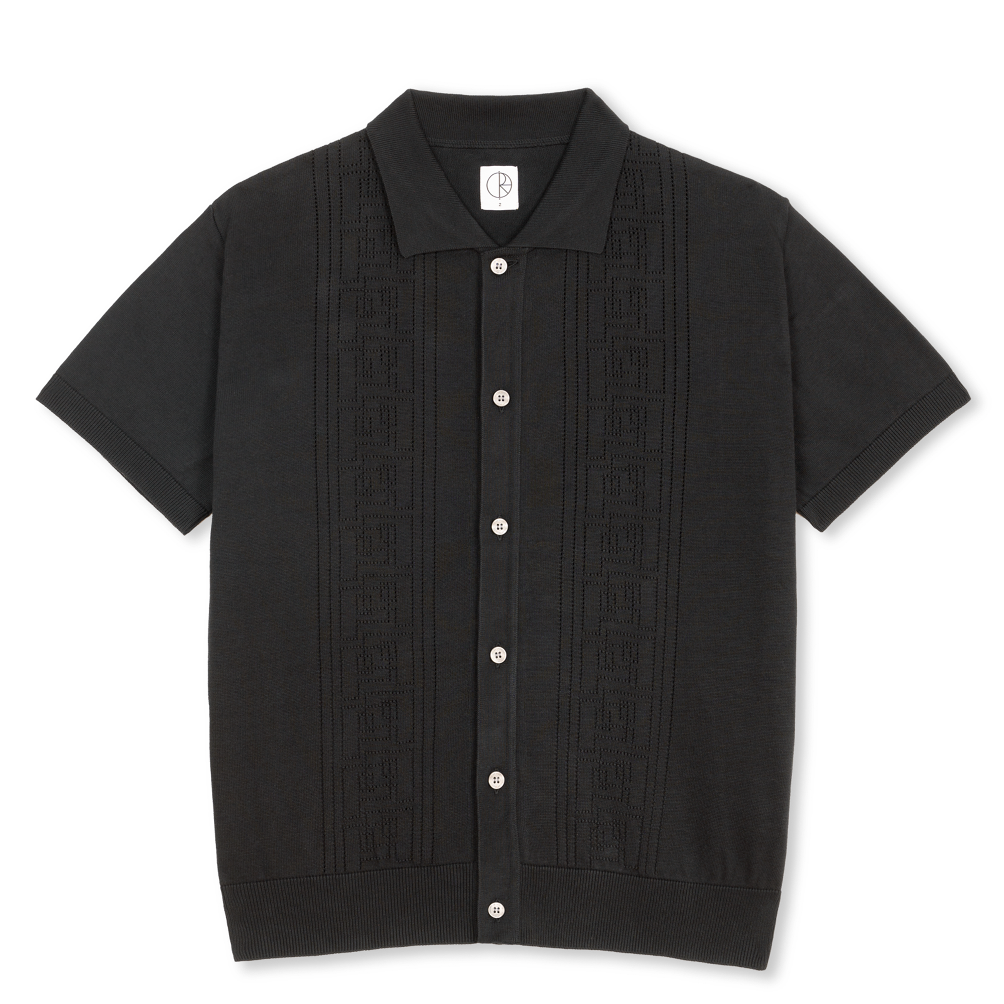 POLAR SKATE CO. - MILES SS CARDIGAN | DOUBLE P - BLACK