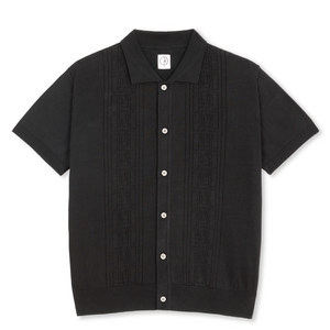 POLAR SKATE CO. - MILES SS CARDIGAN | DOUBLE P - BLACK