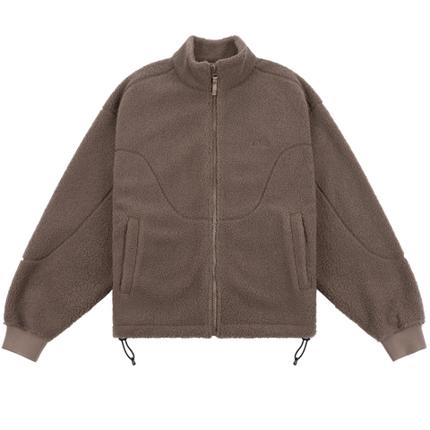 DIME - POLAR FLEECE SHERPA ZIP MOCHA
