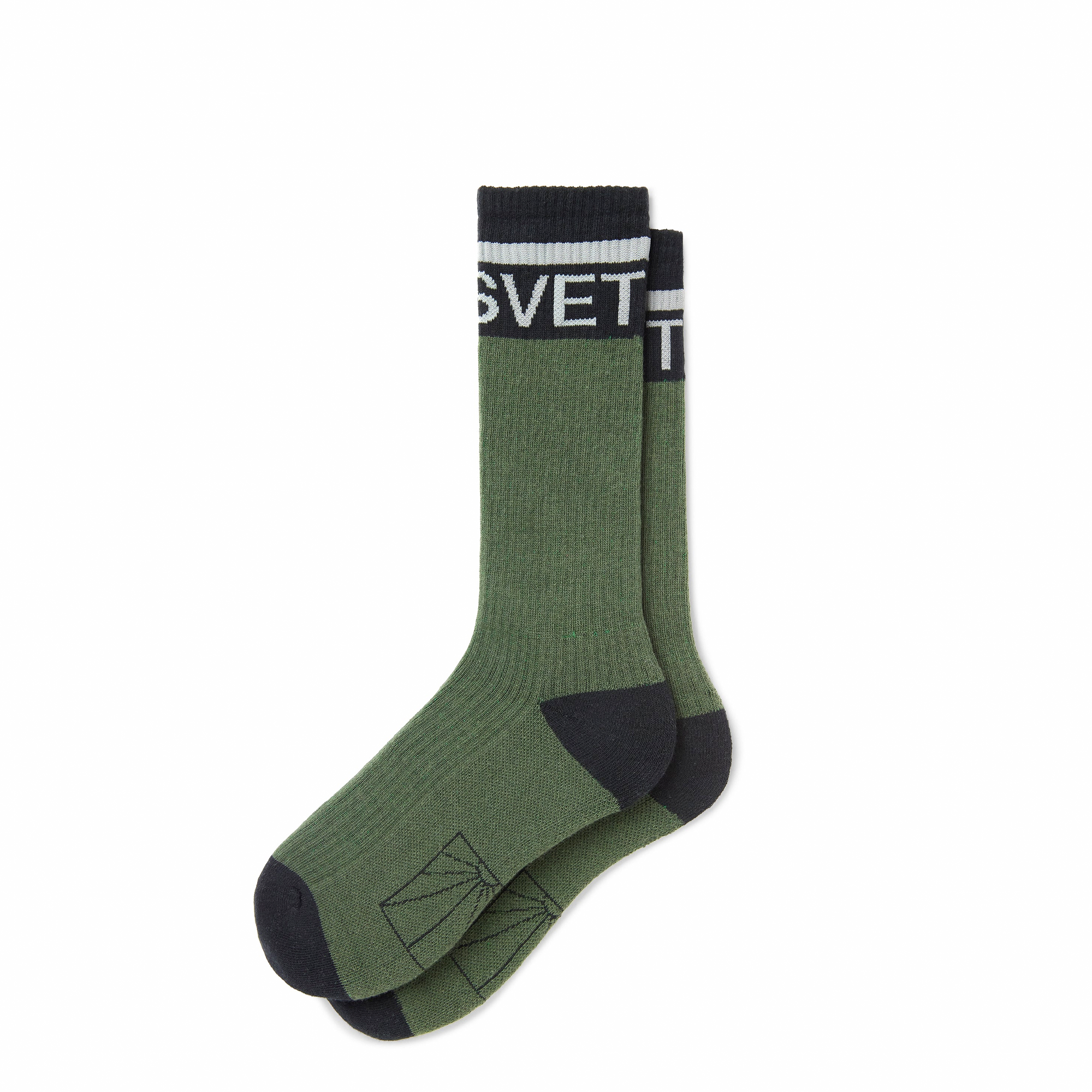 RASSVET SKATEBOARDS - STRIPED LOGO CREW SOCKS GREY