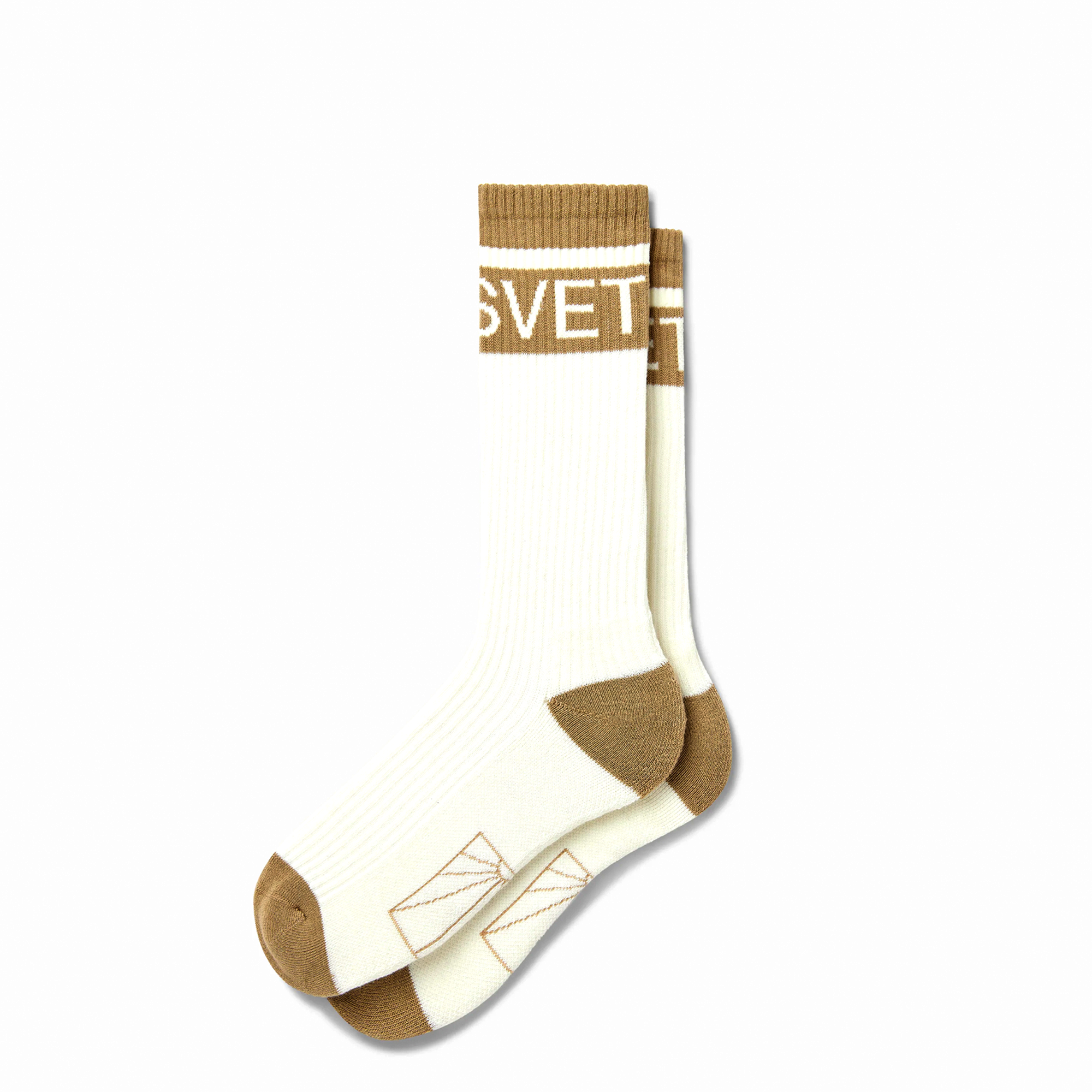 RASSVET SKATEBOARDS - STRIPED LOGO CREW SOCKS WHITE