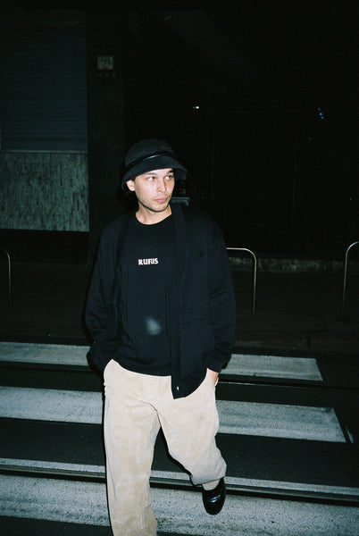 RUFUS - SCRIPT TEE - BLACK/ BONE