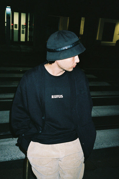 RUFUS - SCRIPT TEE - BLACK/ BONE