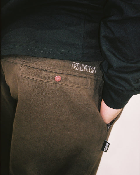 RUFUS - CANVAS RELAXED PANTS - DARK CHOCOLATE